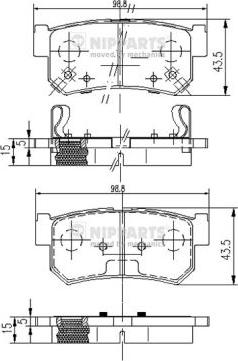 Nipparts J3610401 - Комплект спирачно феродо, дискови спирачки vvparts.bg