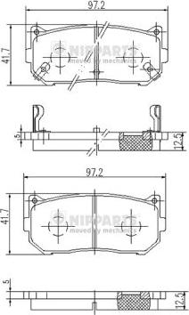 Nipparts J3610301 - Комплект спирачно феродо, дискови спирачки vvparts.bg