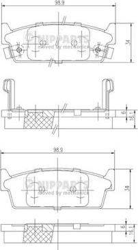 Nipparts J3611024 - Комплект спирачно феродо, дискови спирачки vvparts.bg