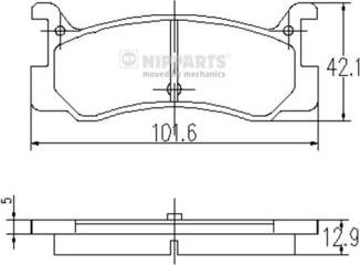 Nipparts J3613003 - Комплект спирачно феродо, дискови спирачки vvparts.bg