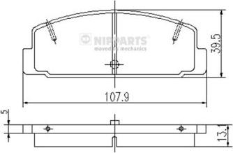 Nipparts J3613002 - Комплект спирачно феродо, дискови спирачки vvparts.bg