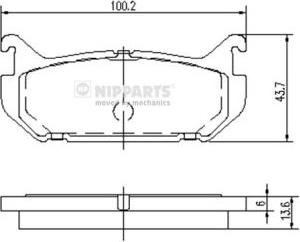 Nipparts J3613007 - Комплект спирачно феродо, дискови спирачки vvparts.bg