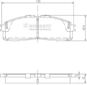 Nipparts J3612006 - Комплект спирачно феродо, дискови спирачки vvparts.bg