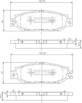 Nipparts J3612014 - Комплект спирачно феродо, дискови спирачки vvparts.bg