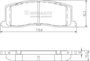 Nipparts J3612011 - Комплект спирачно феродо, дискови спирачки vvparts.bg