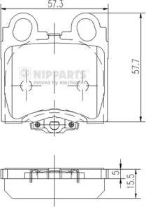 Nipparts J3612017 - Комплект спирачно феродо, дискови спирачки vvparts.bg