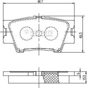 Nipparts J3612035 - Комплект спирачно феродо, дискови спирачки vvparts.bg