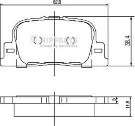 Nipparts J3612032 - Комплект спирачно феродо, дискови спирачки vvparts.bg