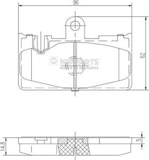 Nipparts J3612029 - Комплект спирачно феродо, дискови спирачки vvparts.bg