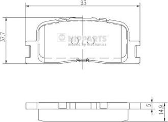 Nipparts J3612024 - Комплект спирачно феродо, дискови спирачки vvparts.bg