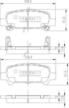 Nipparts J3617002 - Комплект спирачно феродо, дискови спирачки vvparts.bg