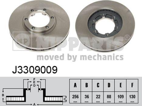 Nipparts J3309009 - Спирачен диск vvparts.bg