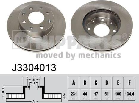 Nipparts J3304013 - Спирачен диск vvparts.bg