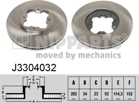 Nipparts J3304032 - Спирачен диск vvparts.bg