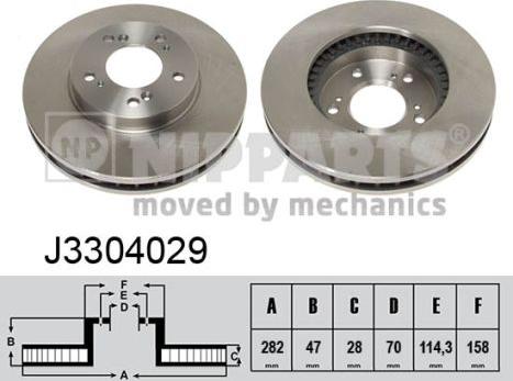 Nipparts J3304029 - Спирачен диск vvparts.bg