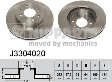 Nipparts J3304020 - Спирачен диск vvparts.bg