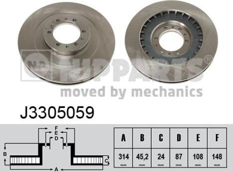 Nipparts J3305059 - Спирачен диск vvparts.bg