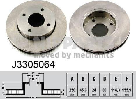 Nipparts J3305064 - Спирачен диск vvparts.bg