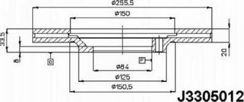 Nipparts J3305012 - Спирачен диск vvparts.bg