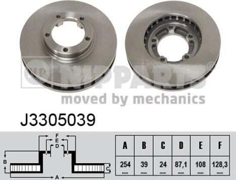 Nipparts J3305039 - Спирачен диск vvparts.bg