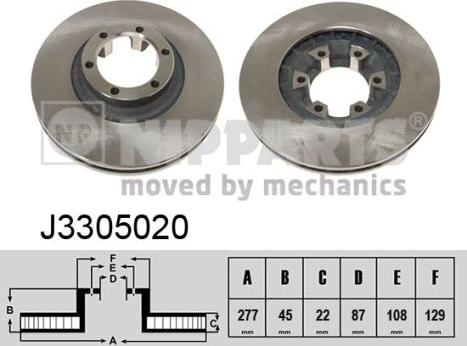 Nipparts J3305020 - Спирачен диск vvparts.bg