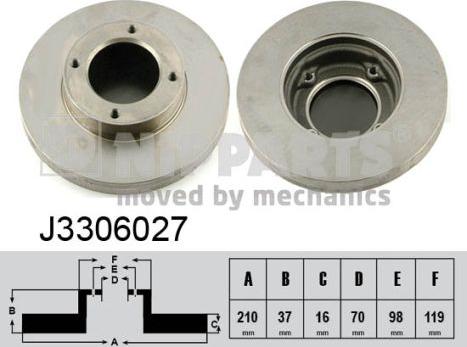 Nipparts J3306027 - Спирачен диск vvparts.bg