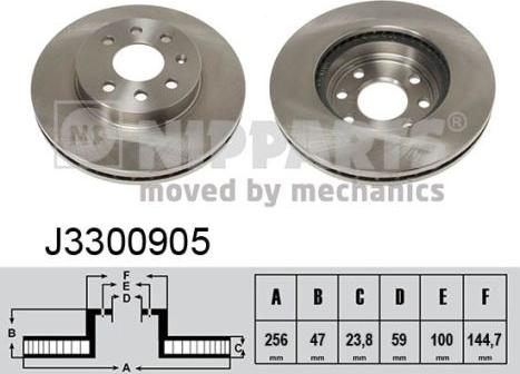 Nipparts J3300905 - Спирачен диск vvparts.bg