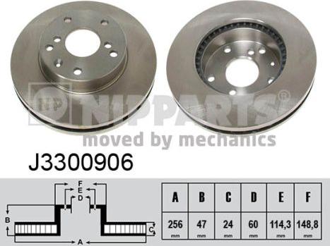 Nipparts J3300906 - Спирачен диск vvparts.bg