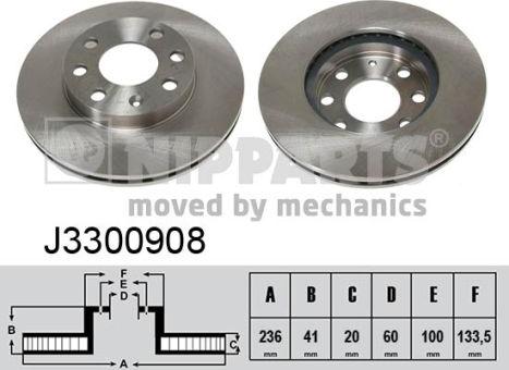 Nipparts J3300908 - Спирачен диск vvparts.bg