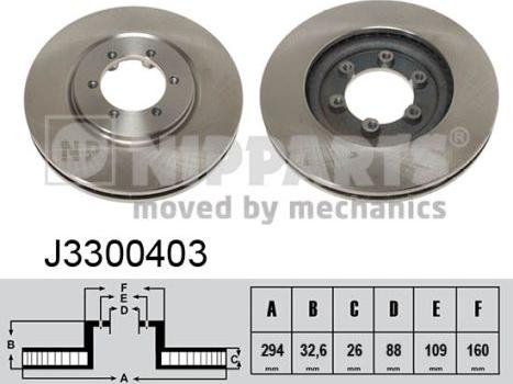 Nipparts J3300403 - Спирачен диск vvparts.bg