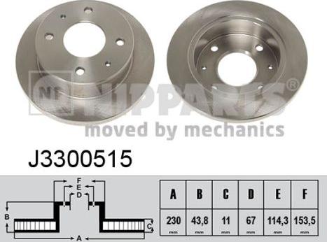 Nipparts J3300515 - Спирачен диск vvparts.bg