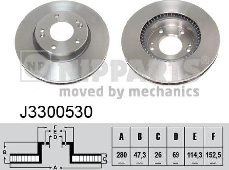 Nipparts J3300530 - Спирачен диск vvparts.bg