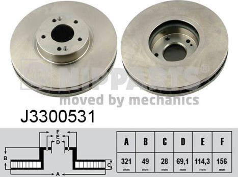 Nipparts J3300531 - Спирачен диск vvparts.bg