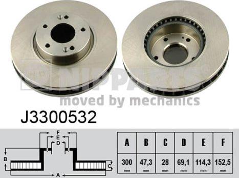 Nipparts J3300532 - Спирачен диск vvparts.bg