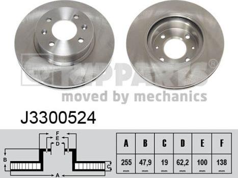 Nipparts J3300524 - Спирачен диск vvparts.bg