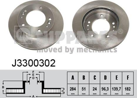 Nipparts J3300302 - Спирачен диск vvparts.bg