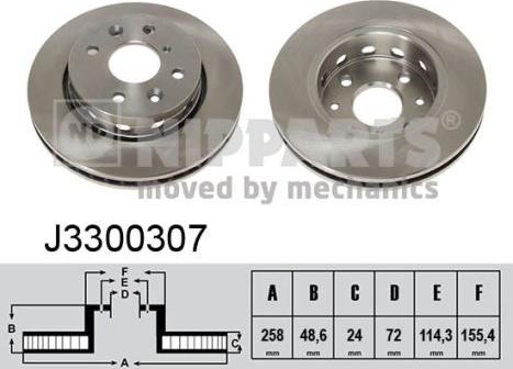 Nipparts J3300307 - Спирачен диск vvparts.bg