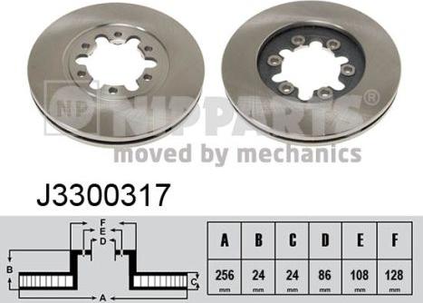 Nipparts J3300317 - Спирачен диск vvparts.bg