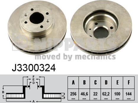 Nipparts J3300324 - Спирачен диск vvparts.bg