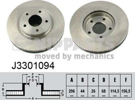 Nipparts J3301094 - Спирачен диск vvparts.bg