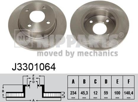 Nipparts J3301064 - Спирачен диск vvparts.bg