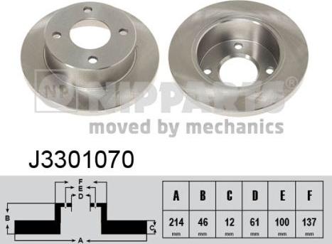 Nipparts J3301070 - Спирачен диск vvparts.bg