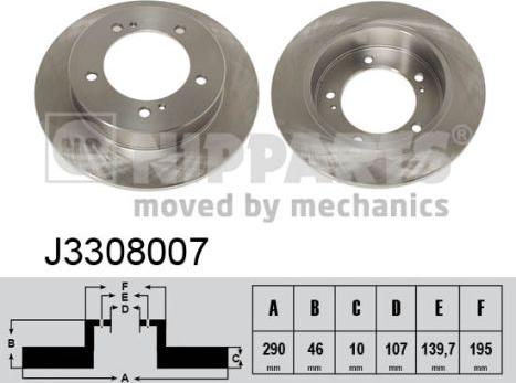 Nipparts J3308007 - Спирачен диск vvparts.bg