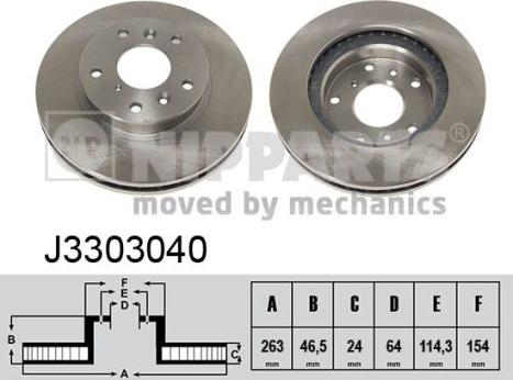 Nipparts J3303040 - Спирачен диск vvparts.bg