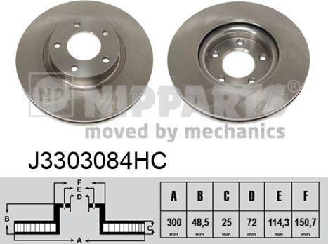 Nipparts J3303084HC - Спирачен диск vvparts.bg