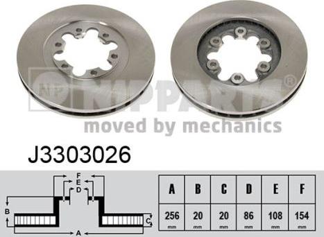 Nipparts J3303026 - Спирачен диск vvparts.bg