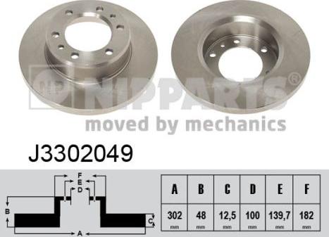 Nipparts J3302049 - Спирачен диск vvparts.bg