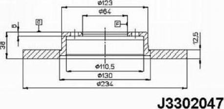 Nipparts J3302047 - Спирачен диск vvparts.bg