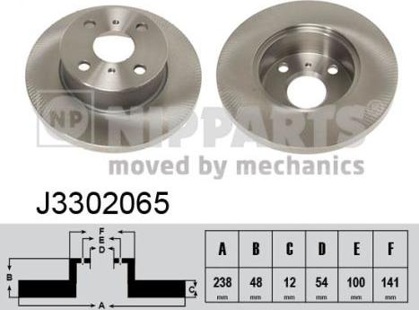 Nipparts J3302065 - Спирачен диск vvparts.bg