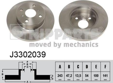 Nipparts J3302039 - Спирачен диск vvparts.bg